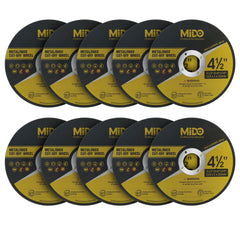 MIDO Professional Abrasive Cutting Discs 10 Packs 115 mm Ultra Thin 1mm Metal Cutting Discs Stainless Steel Cutting Discs for Angle Grinder