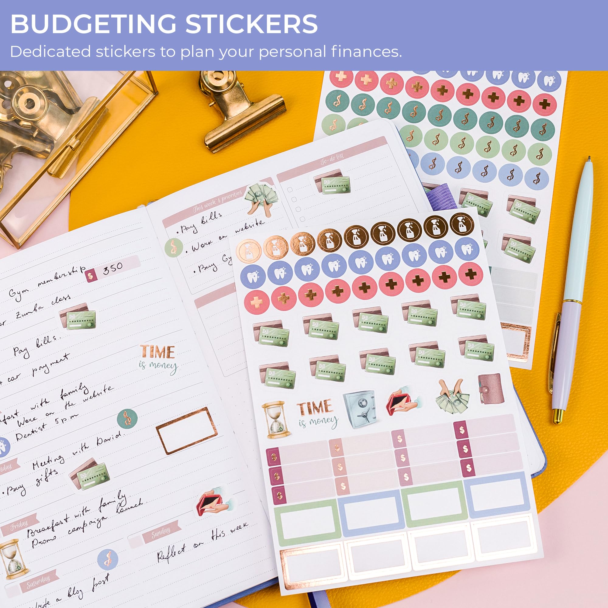 GoGirl Value Sticker Pack – 850and Small Aesthetic Stickers for Planner, Journal & Calendar – Holidays, Seasonal Stickers, Inspirational Quotes, to-dos, Appointments, Budgeting & Text Boxes – 19 Sheets