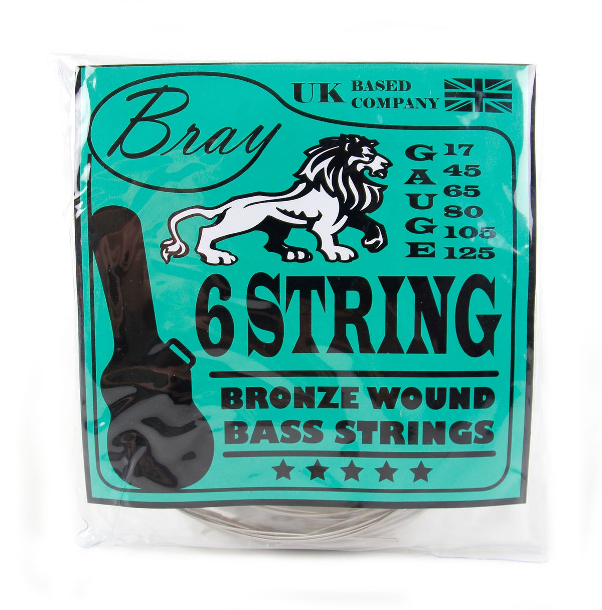 Bray 6 String Bass Guitar Strings (17 - 125) Perfect For Fender, Gibson, Yamaha, Squier & Ibanez Bass Guitars