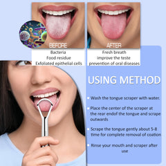 Tongue Scraper Metal Stainless Steel Tongue Scrapers for Adults Restore Fresh Breath Improve Taste and Oral Health with our tongue cleaners suitable for Men & Women Personal Hygiene - Tongue scraper 2