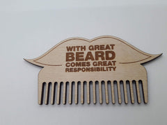 Beard Comb Custom Engraved Laser Cut Beard Comb, Wooden Comb, Mens Gift, Stocking filler gift, moustache comb, hipsta, hipster, fathers day, dad gift