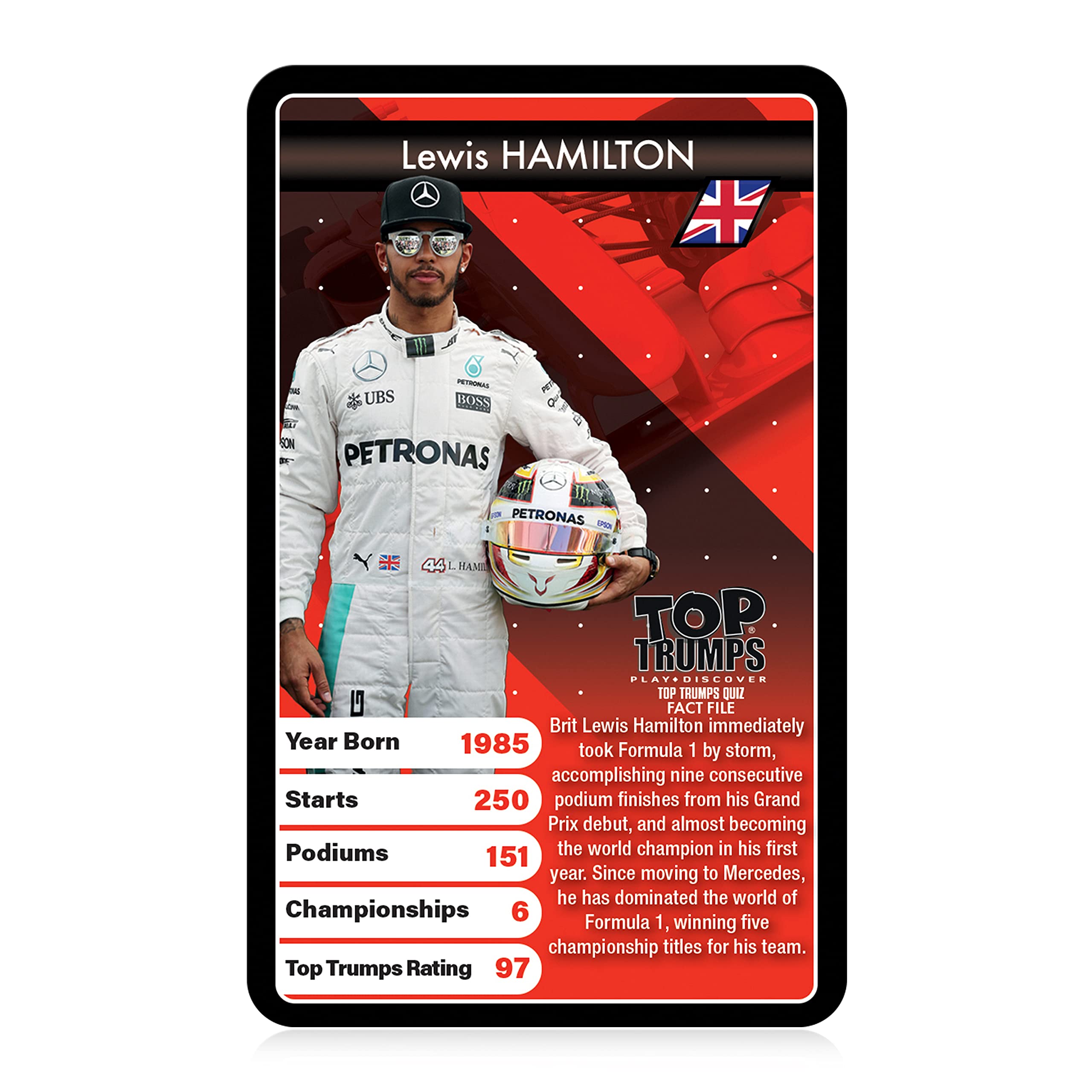 Top Trumps Grand Prix Heroes Classic Card Game, learn facts about racing drivers including Sebastian Vettel, Lewis Hamilton and Daniel Ricciardo, gift and toy for boys and girls aged 6 plus