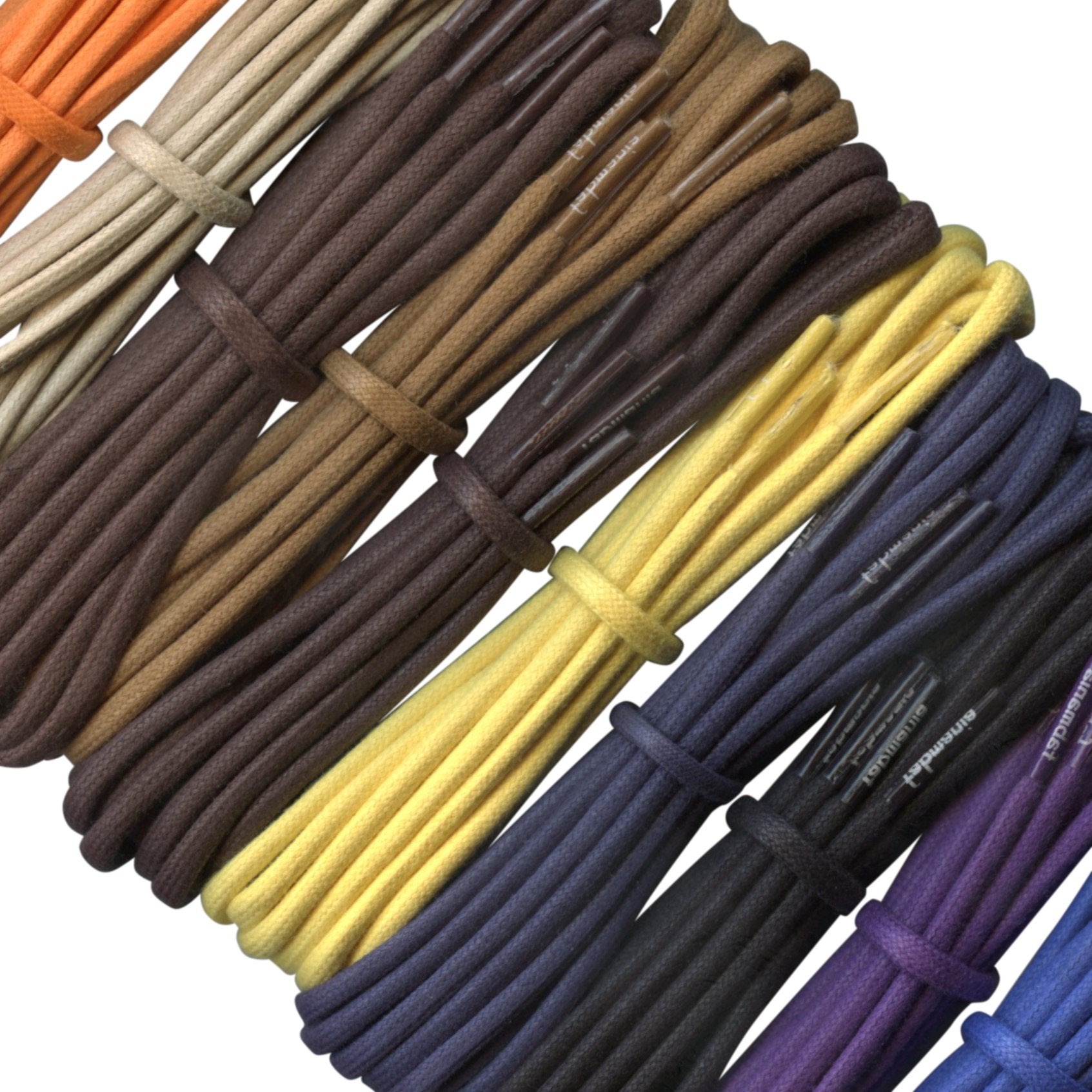 Fabmania Tan/Light Brown 3mm Round Waxed Cotton Shoelaces - 140cm