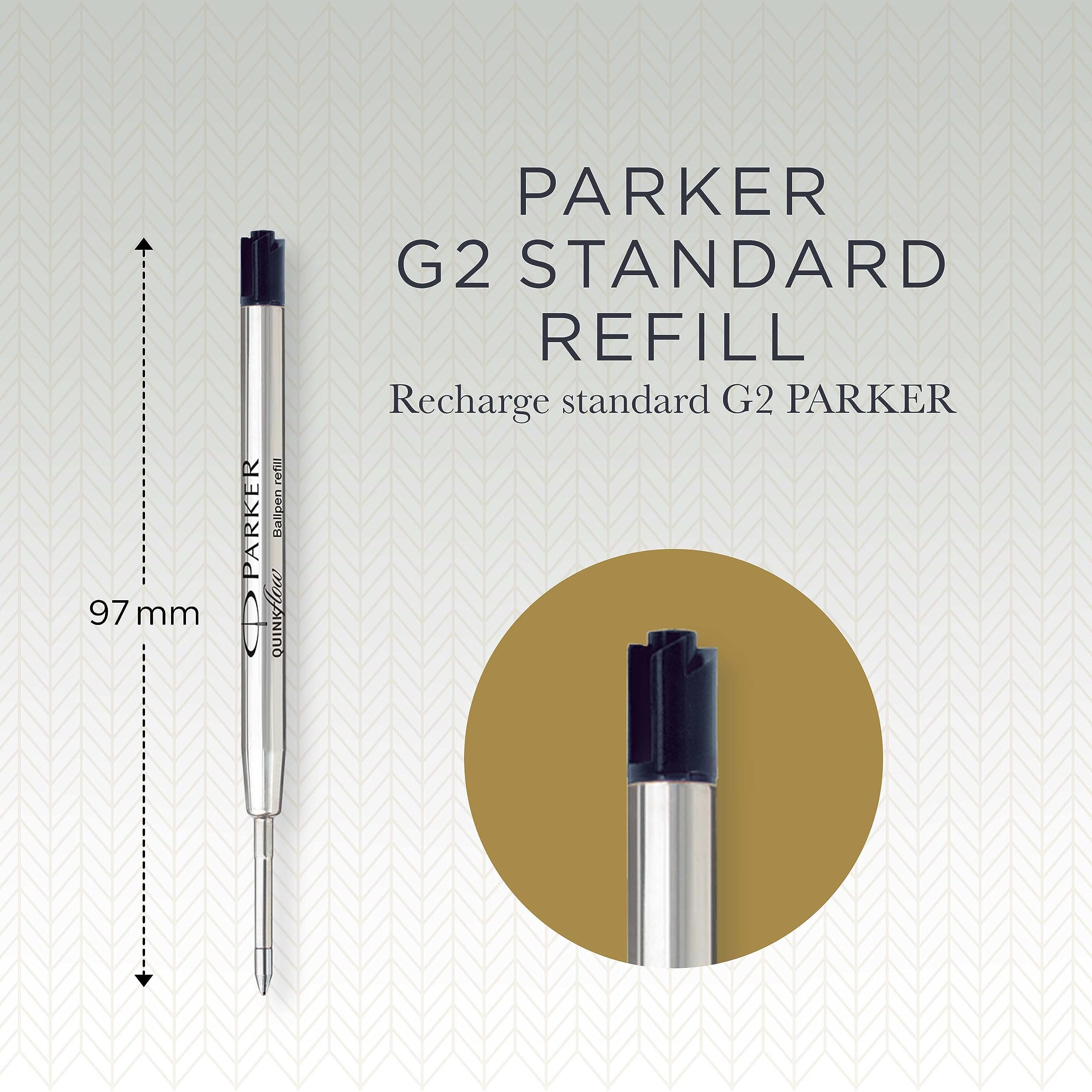 Parker Ballpoint Pen Refills, Medium Point, Black QUINKflow Ink, 3 Count