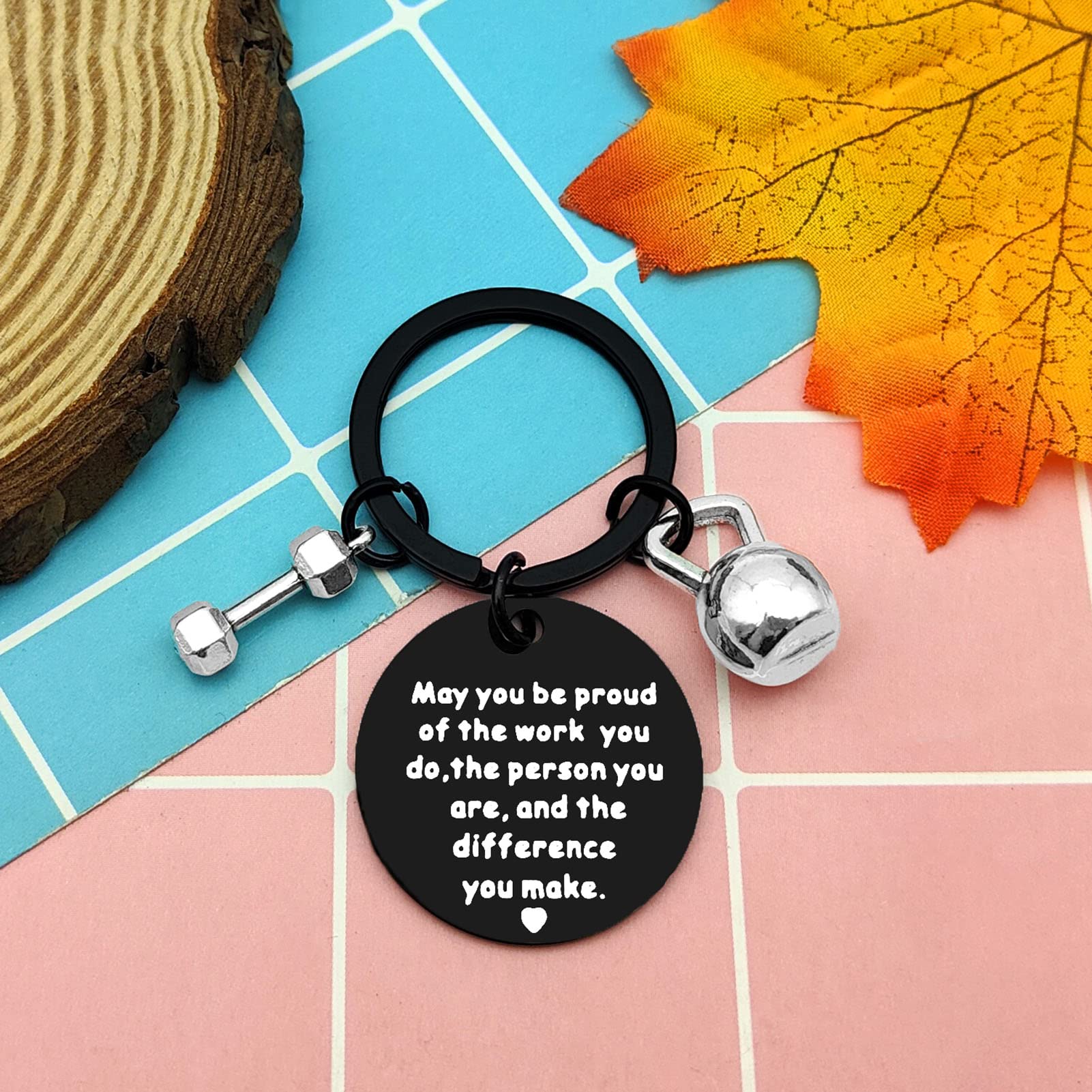 Fitness Trainer Gifts Fitness Keychain Personal Trainer Thank You Gift Bodybuilding Appreciation Gift Gym Workout Jewelry Gift Fitness Instructor Retirement Christmas Birthday Present Dumbbell Keyring