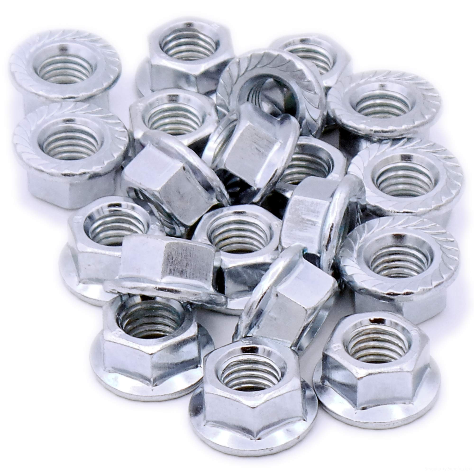 M5 (5mm) Serrated Flange Hex Nut - Stainless Steel (A2) (Pack of 20)