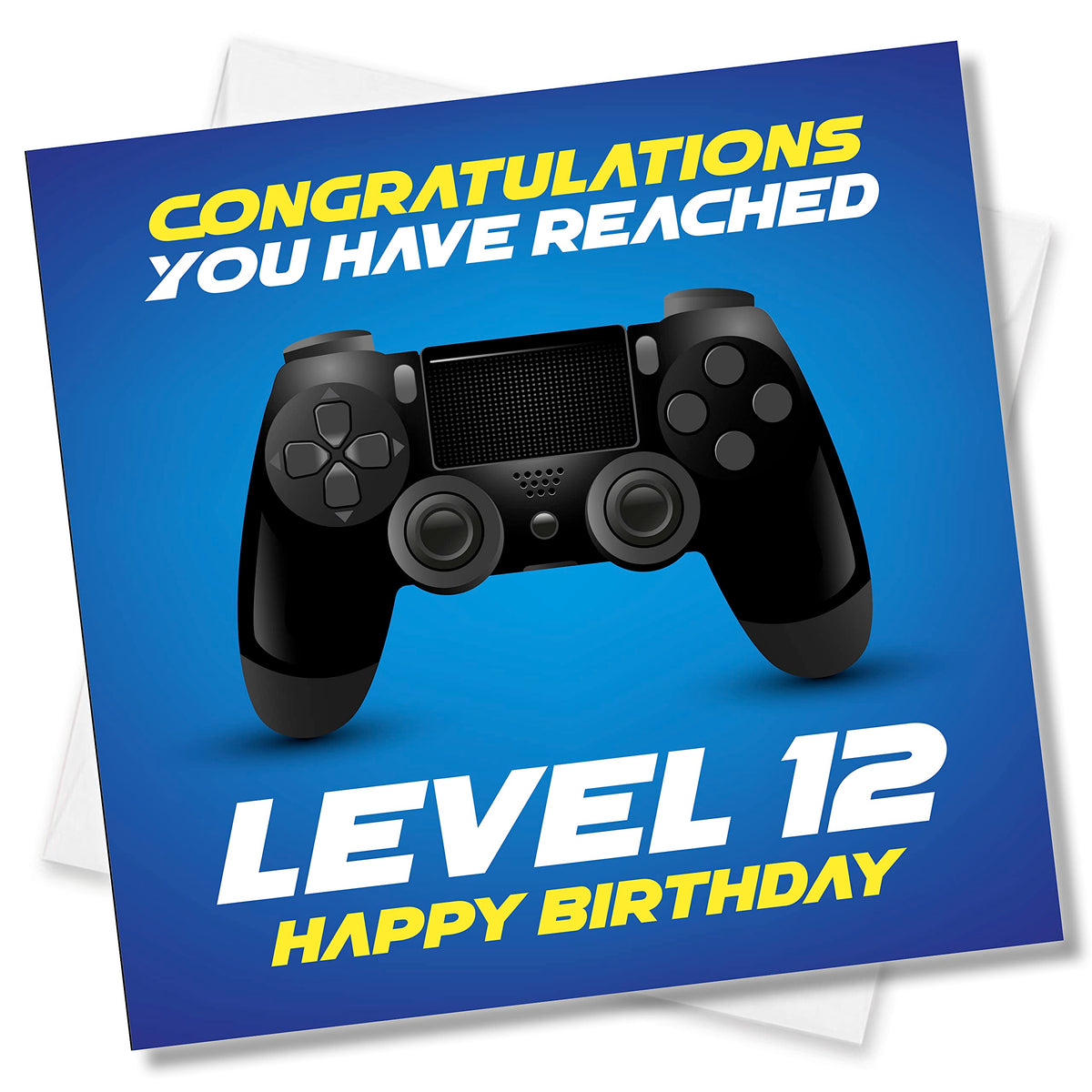 Punkcards Gamer Birthday Card - 12th Birthday Card - Congratulation You Have Reached Level 12 Happy Birthday - Birthday Cards - Age 12th Twelve Twelfth - Video Game Gaming