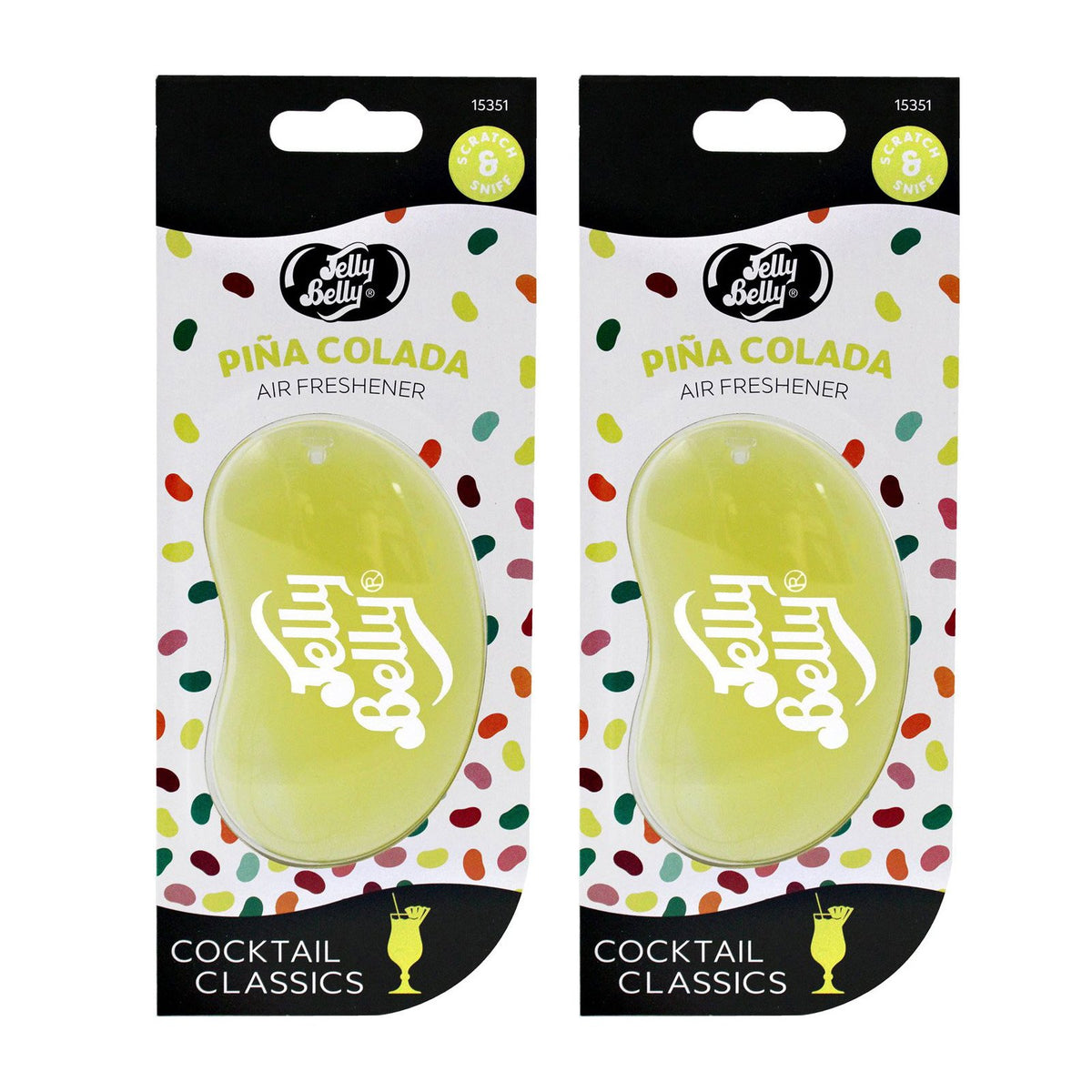 Jelly Belly 2 x Cocktail Classics Car Air Freshener - Pina Colada