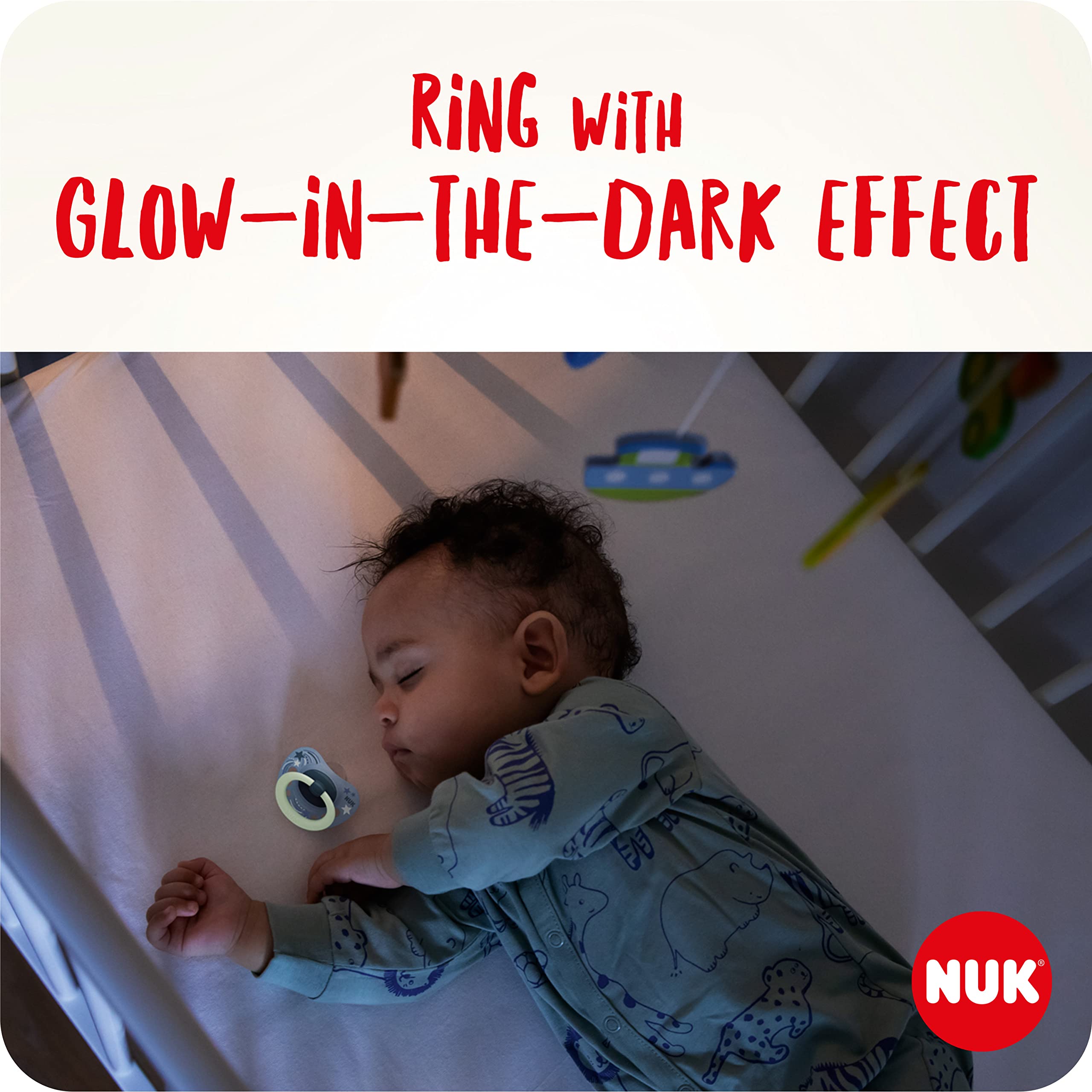 NUK Signature Night & Day Baby Dummies   18-36 months   Glow in the Dark Soothers   BPA-Free Silicone   Pink   4 Count