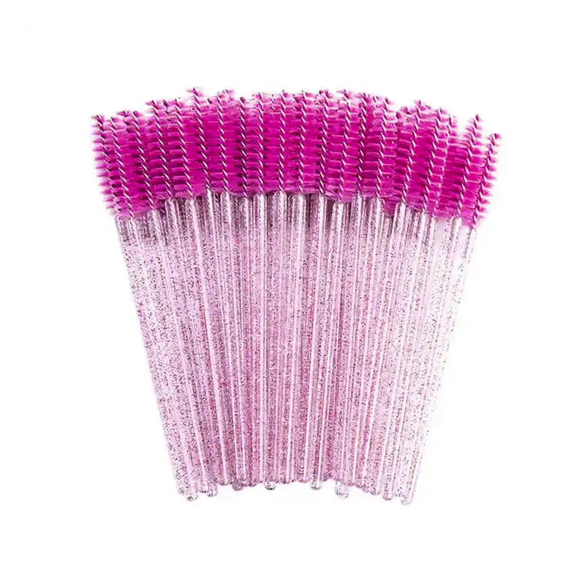 BOULTON Eyelash Brush – 50pcs   Disposable Eyelash Brushes Lash Extension Brushes Mascara Wands   Mascara Wand Eye Brow Brushes Spooly Eyelash Brush   Spoolies Make Up Brushes (Sparkle Purple)