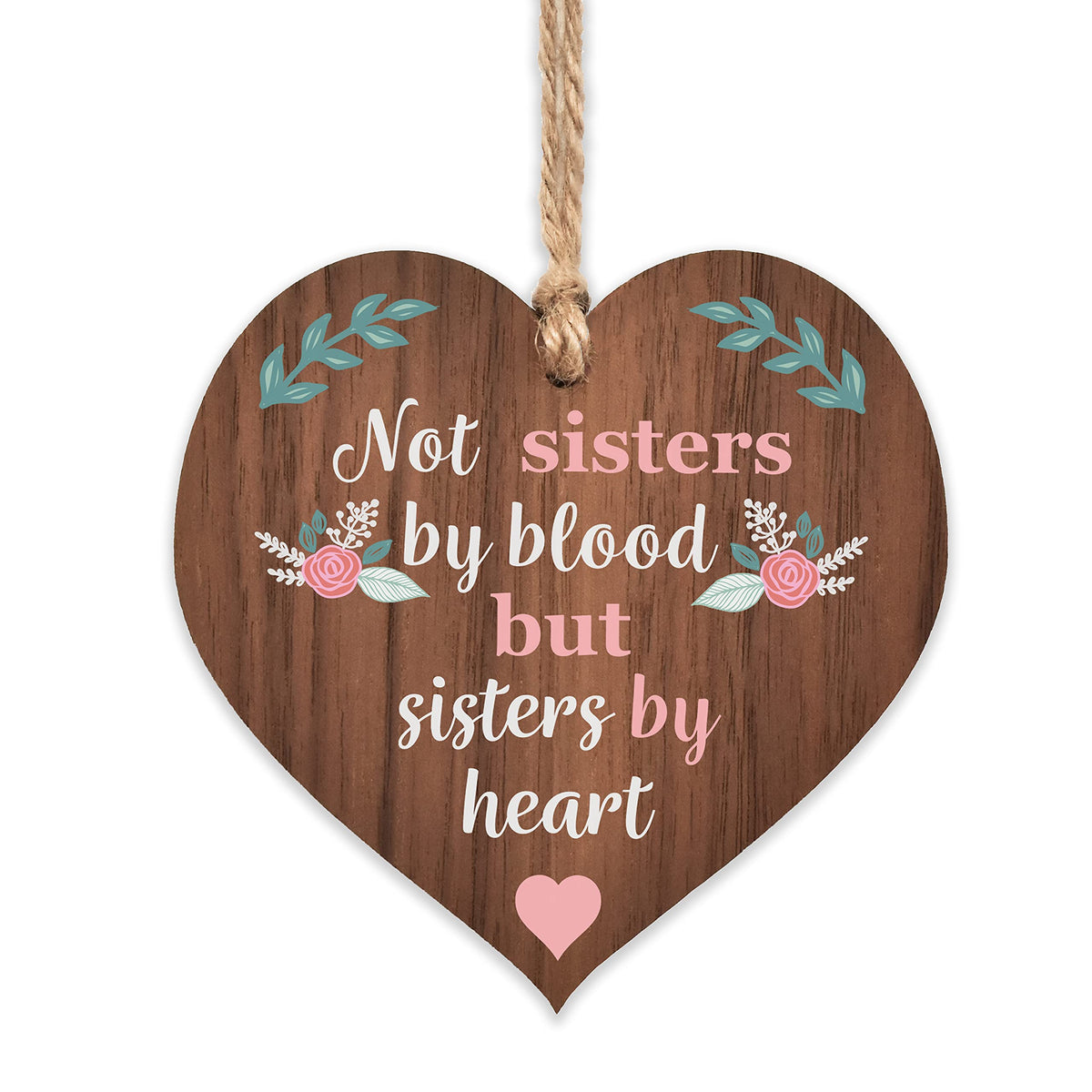 Manta Makes Sister Wooden Best friend Hanging Heart Plaque   Friendship and Love Sign