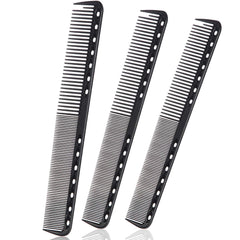 Carbon Fine Cutting Comb Carbon Fiber Salon Hairdressing Comb Hairdressing Comb Heat Resistant Barber Comb (3 Pieces, Black)