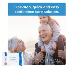 CONTIPLAN Incontinence Cleansing Cloths with Barrier Cream - Packs of 8 Cloths - All in One Cleansing Wipes Cleanses, Soothes and Moisturises - White