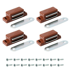 4xHeavy Duty Magnetic Door Catch Cupboard Cabinet Wardrobe Door Magnet Latch 6kg (Brown)