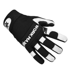 WORKMAXX Gardening Working Gloves Garden Thorn Proof Flexible Heavy Duty Leather Mechanic Utility Dexterity Breathable Construction Gloves for Work Mens Women (OBLIGATOR WHITE, MEDIUM)