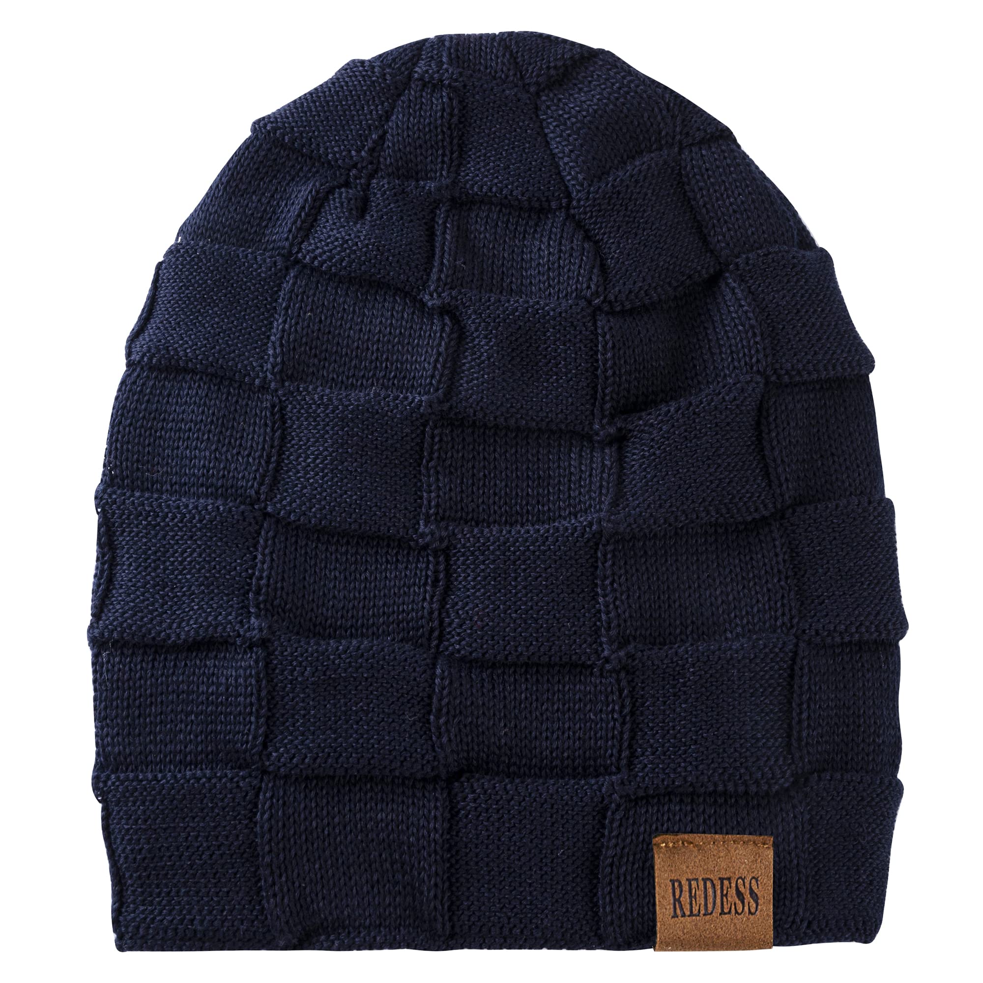 REDESS Beanie Hat for Men Winter Warm Hats Knit Slouchy Thick Skull Cap Ocean Blue