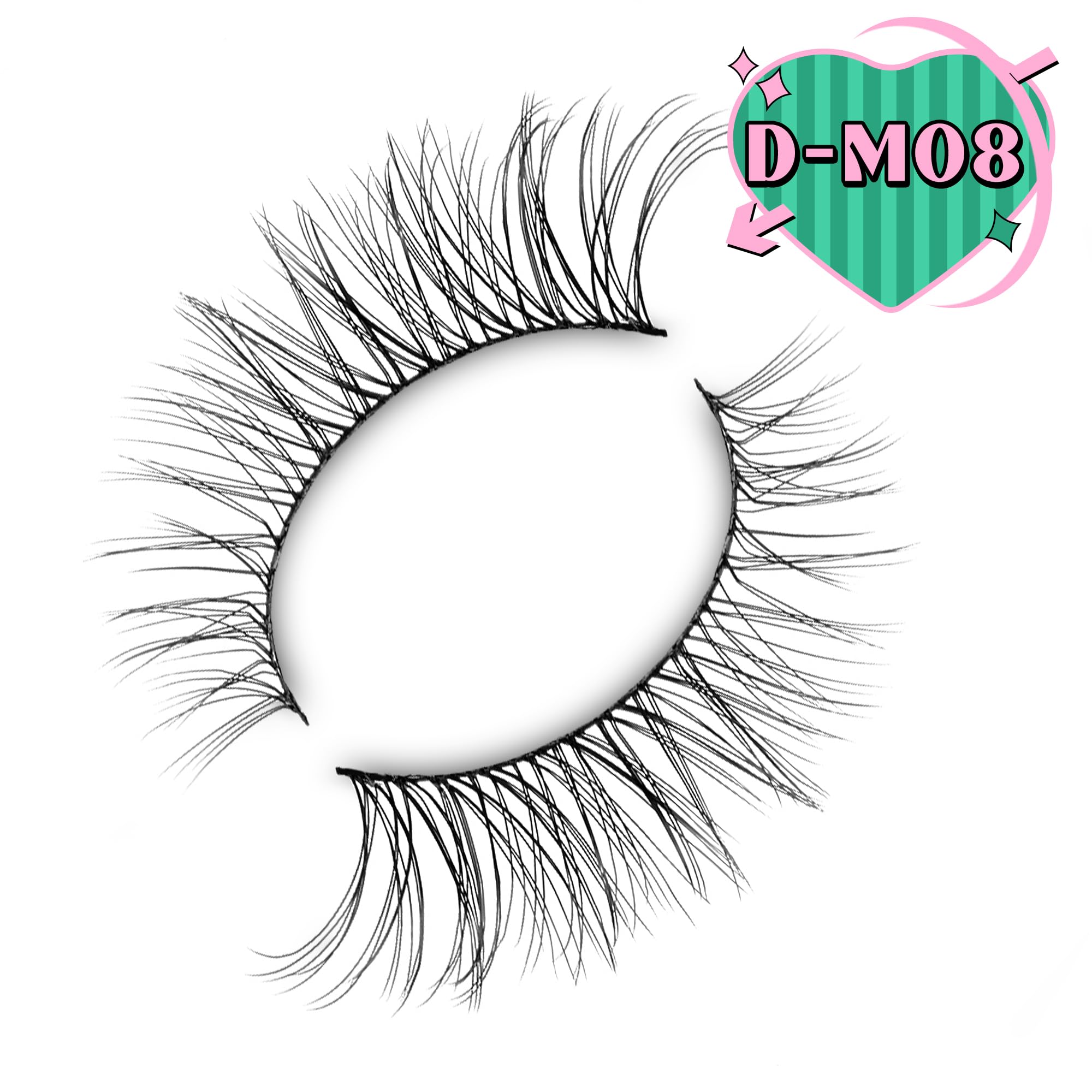 Wispy Lashes Natural Look False Lashes Gradual Lash Natural Lashes Fake Eyelashes Thin Band Eyelashes 10 Pairs D-M08