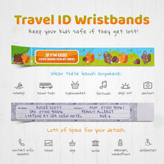 Printlike 15 Pack Travel ID Safety Wristbands for Kids   Emergency Bracelets to Help Lost Children