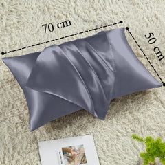 Vielit 2 Pack Satin Pillowcase for Hair and Skin,Soft as Silk Pillowcases for Hair and Skin,Easier Care than Silk Pillow Case Blue Purple Pillowcases for 50x70cm Pillow Envelope & 2 Scrunchies