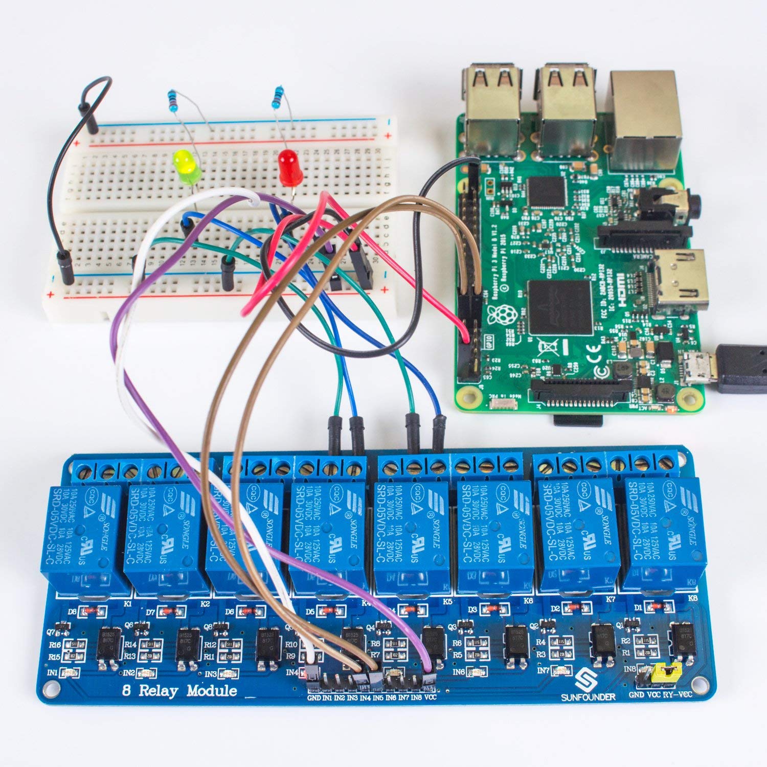 SunFounder 8 Channel 5V Relay Shield Module for Arduino 2560 1280 Arm PIC AVR STM32