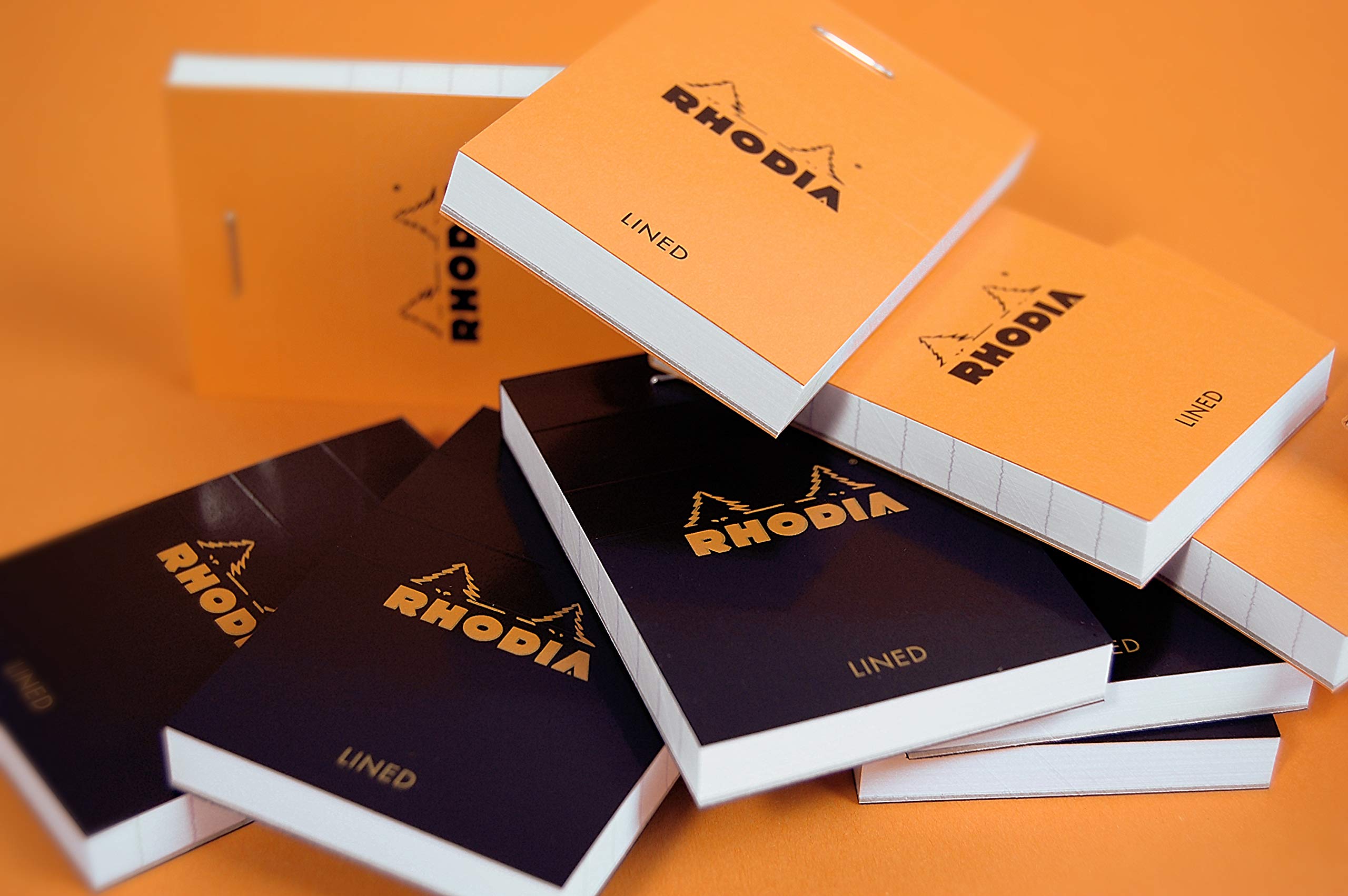 RHODIA 116009C - Stapled Notepad N°11 Black - A7 - Ruled - 80 Detachable Sheets - White Clairefontaine Paper 80 g/m - Soft, Resistant and Waterproof Coated Card Cover - Basics, 74x105mm