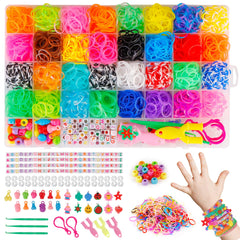 Colorful- 2500and Rubber Band Refill Set in 32 Unique Colors with Other Accessories and Storage Box, DIY Friendship Bracelet Making Kit for Starter Kids Girls Birthday Gifts