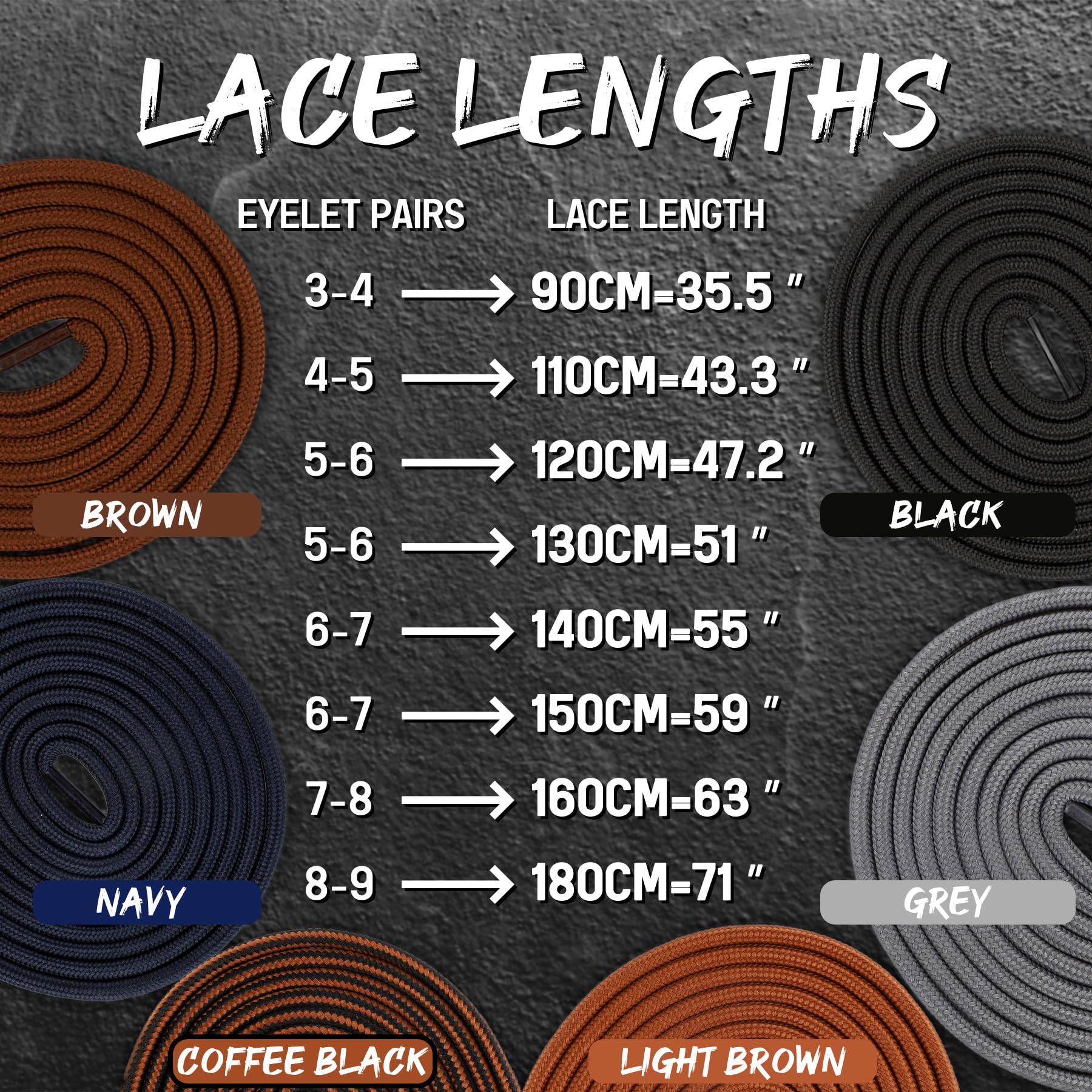 LARGERED Round Shoe Laces Work Boot Laces Heavy Duty, Durable Thick 4mm Shoelaces for Trainers Shoes Walking Hiking Boots, Replacement Round Lace Rope Laces for Men Women, Navy-130CM-2Pairs