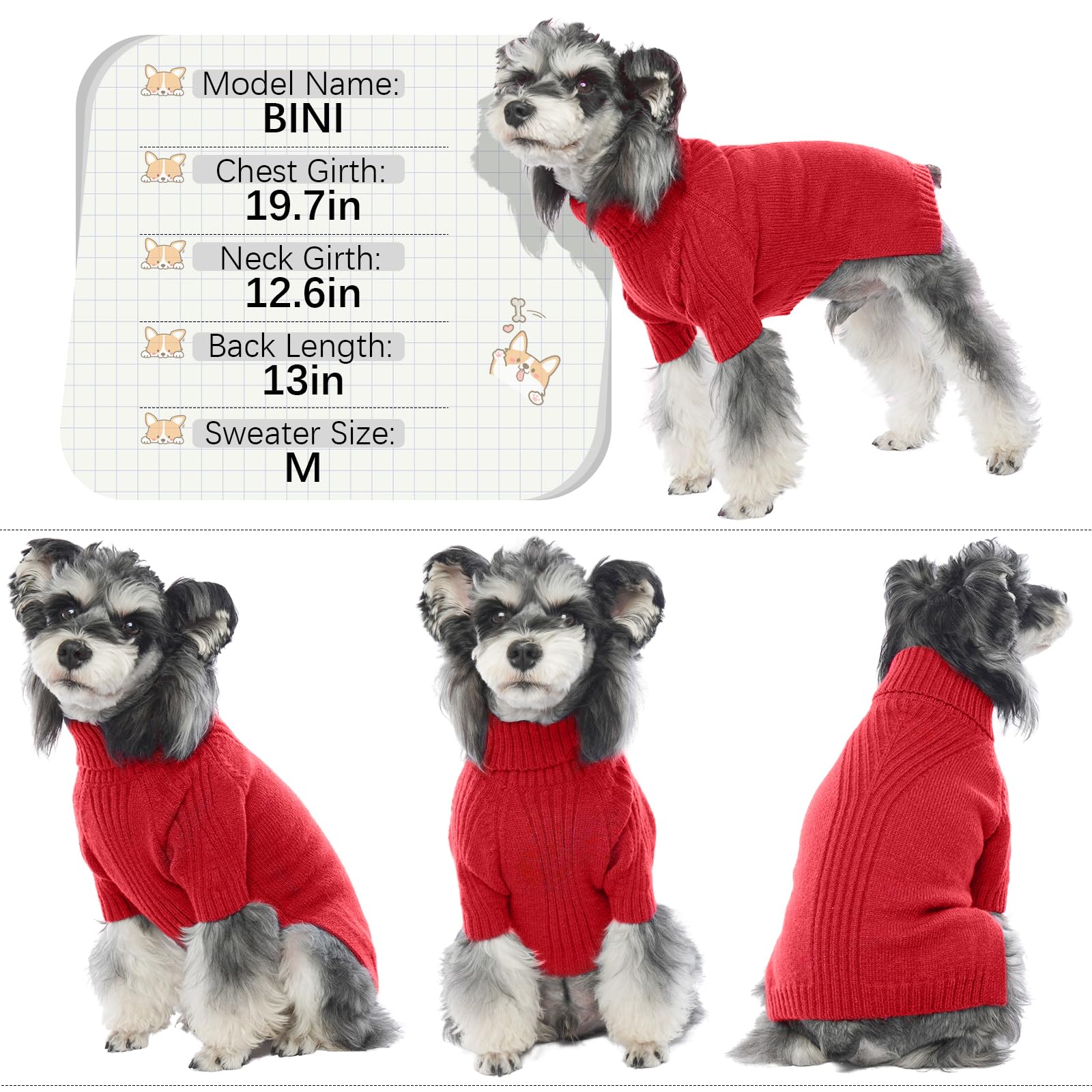 IECOii XS Dog Jumper,Christmas Dog Jumpers Small Winter Outfit,Cold Weather Puppy Jumper Pullover Knitwear,Cat and Tiny Dog Clothes Sweatshirt,Warm Yorkie Chihuahua Clothes for Small Dogs Boy Girl