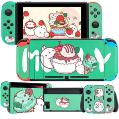 DLseego Compatible with Switch Skin Sticker,Cartoon Cute Fun Skins Full Set Faceplate Cover Decals for Kids Girl Women,Console & Joystick Controller & Dock Protection Kit for Switch-Purple