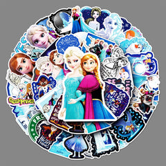 Yangsiw Frozen Stickers Waterproof Vinyl Stickers for Water Bottle Luggage Bike Car Decals Anna and Elsa Stickers for Kids 50pcs …