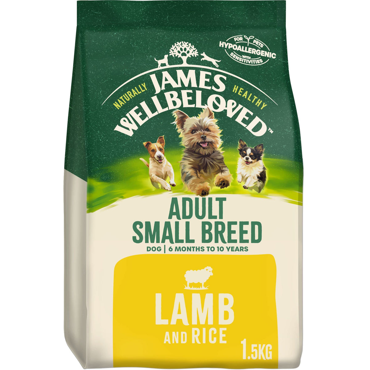 James Wellbeloved Adult Small Breed Lamb & Rice 1.5 kg Bag, Hypoallergenic Dry Dog Food