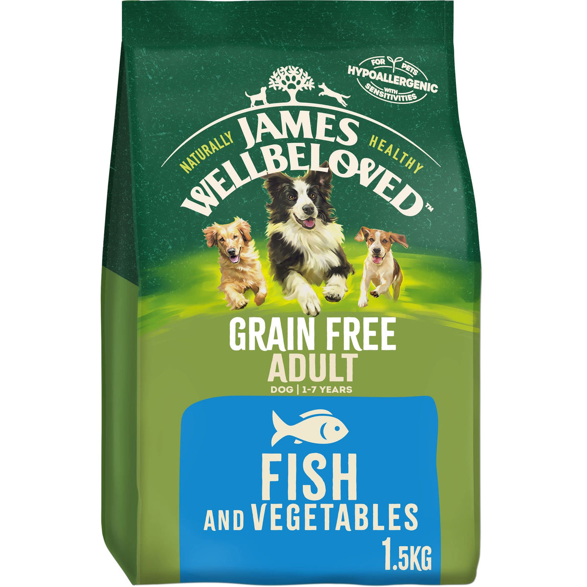 James Wellbeloved Complete Dry Adult Dog Food Fish and Vegetable, 1.5 kg