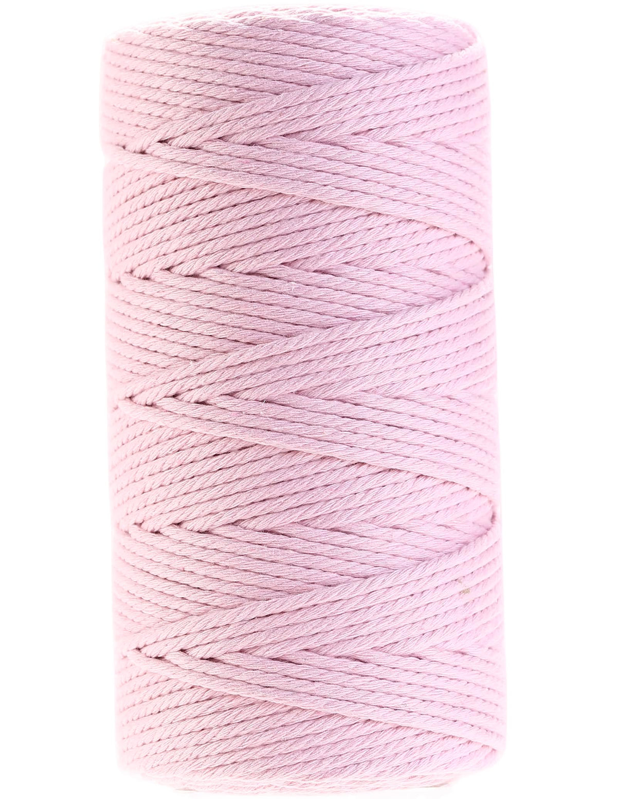 GOHOF Macrame Cord 2mm x 205m Premium Cotton Macrame Rope, 3 Strand Twisted Soft Cotton Cord, One of The Most Perfect Materials for Macrame Art, Cotton String Without Chemicals (Light Pink)