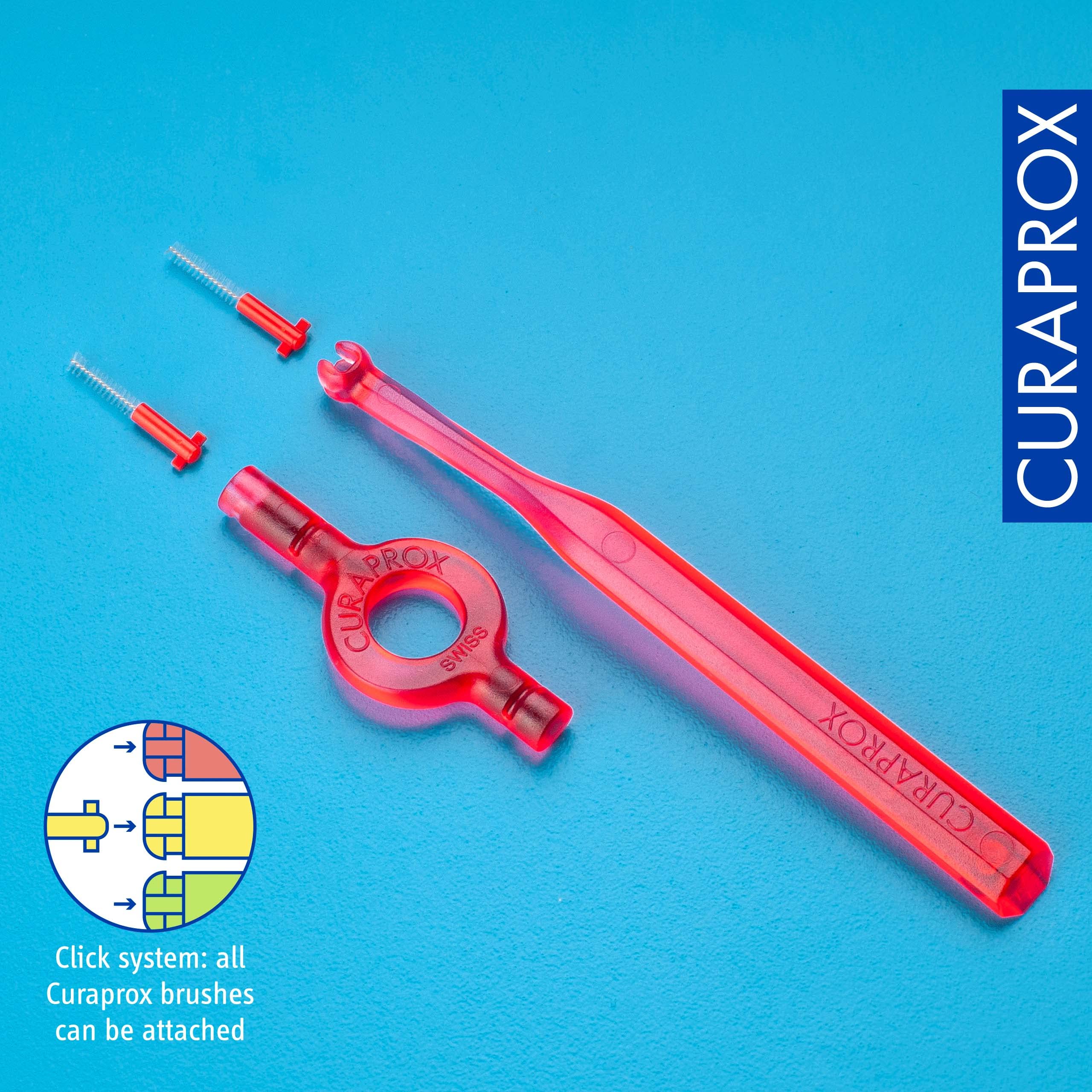 Curaprox CPS 07 Prime Refill Interdental Brushes, Red, 8 Count - 8 x 0.7mm - 2.5mm Internal Toothbrushes.