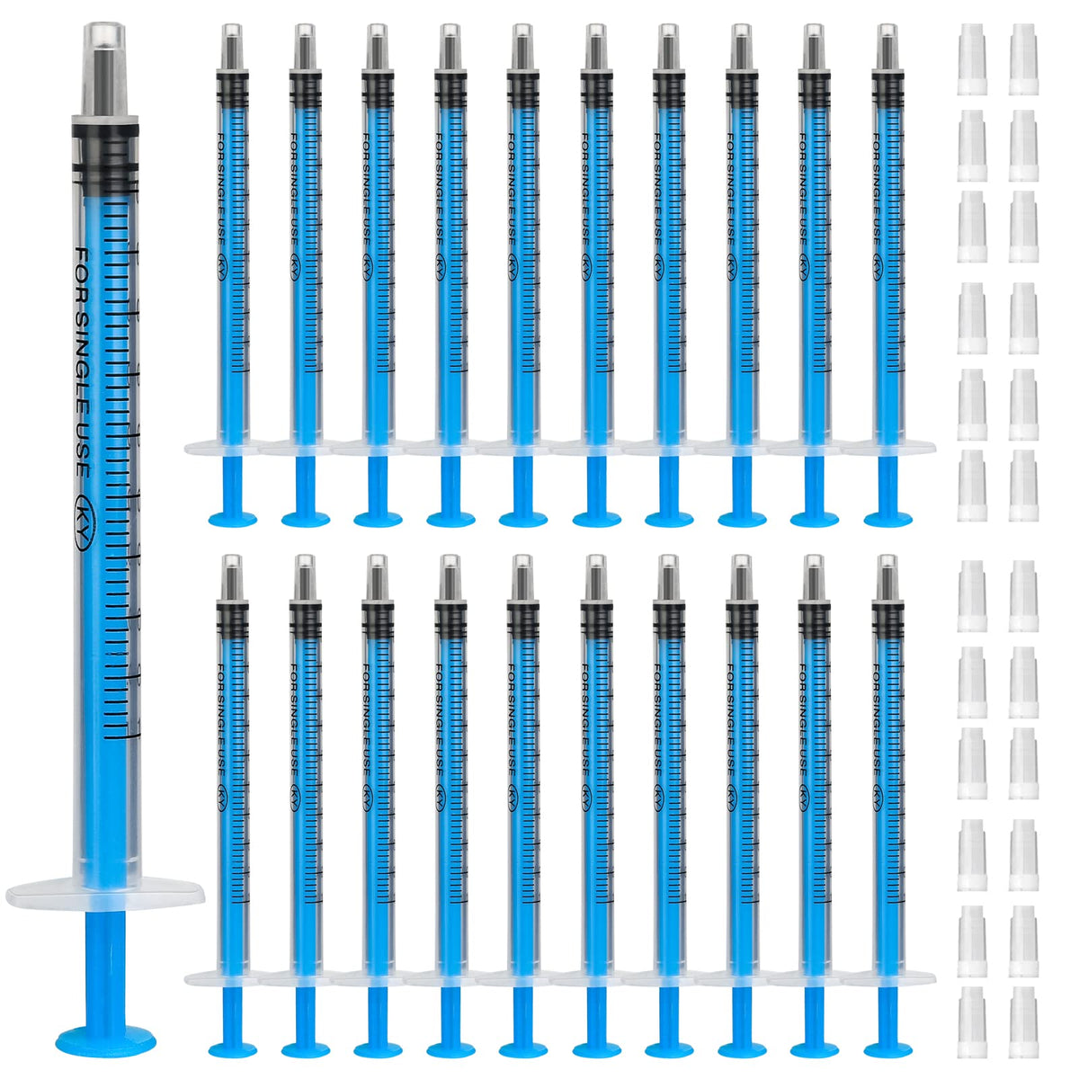 1ml Syringes 20 Pack Colostrum Syringe Plastic Syringes with Cap,Disposable Dosing Syringe for Measuring,Sterile Syringe for Labs,Pets Feeding Small Syringe for Oil or Glue