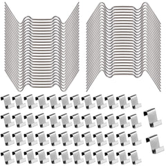 Wendergo Greenhouse Glass Clips Set Stainless Steel 50x Greenhouse Glazing W Wire Clips and 50x Greenhouse Glazing Z Overlap Clips, Greenhouse Glass Replacement Panels Fixing Clips Repair Accessories