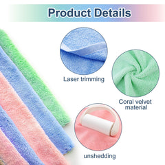 Xumann Flannels Face Cloth Pack 6 for Kids Women, 12 X 12 Inch Flannel Face Cloths for Washing Face, Soft Bamboo Face Clothes