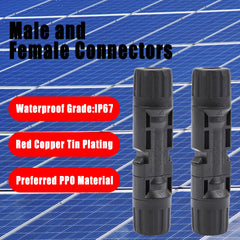 Solar Panel Connector, 5 Pairs of Solar Plugs/Female Connector for Solar Panel Systems Solar Panel Adaptor