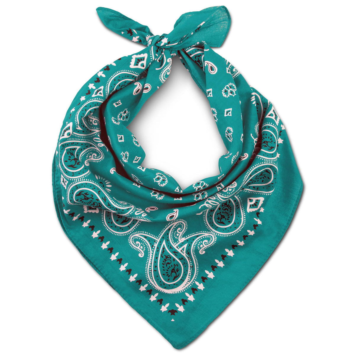 Teal Bandana For Men & Women - Cotton Headband Paisley Hair Bandanas - Pirate Scarf - Headwear Cycling Cowboy Sports Neckerchief