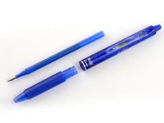 Pilot Frixion Clicker Erasable Retractable Rollerball 0.7 mm Tip Pen with Three Refills - Blue, Single Pen