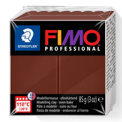 STAEDTLER 8004-77 FIMO Professional Oven-Hardening Polymer Modelling Clay, 85g - Chocolate (Single Block)