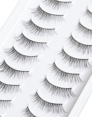 Wispy Lashes Natural Look False Lashes Gradual Lash Natural Lashes Fake Eyelashes Thin Band Eyelashes 10 Pairs D-M08