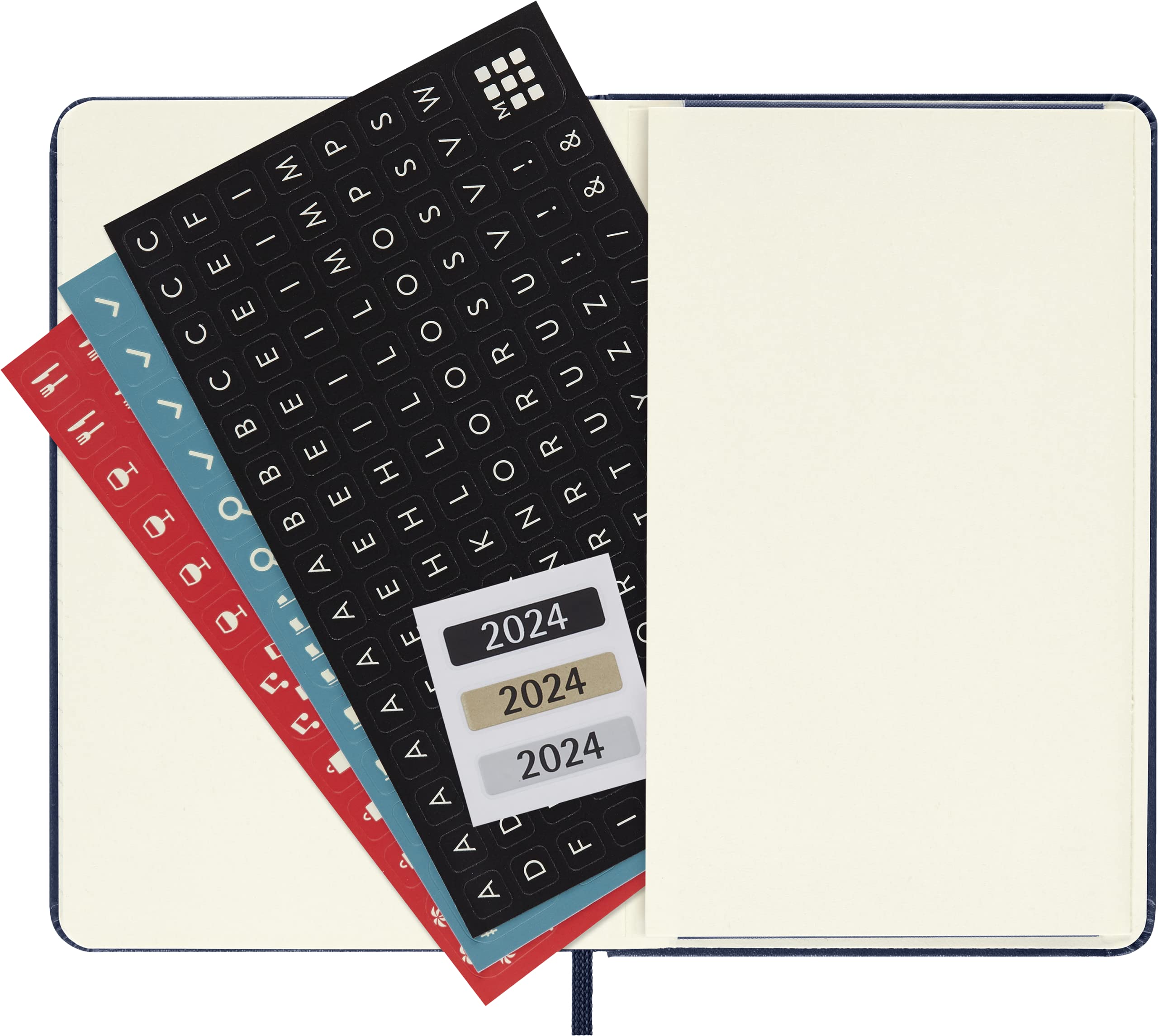 Moleskine Weekly Agenda with Space for Notes 12 Months 2024, Agenda 2024, Size Pocket 9x14, Hard Cover and Elastic Closure, Colour Sapphire Blue