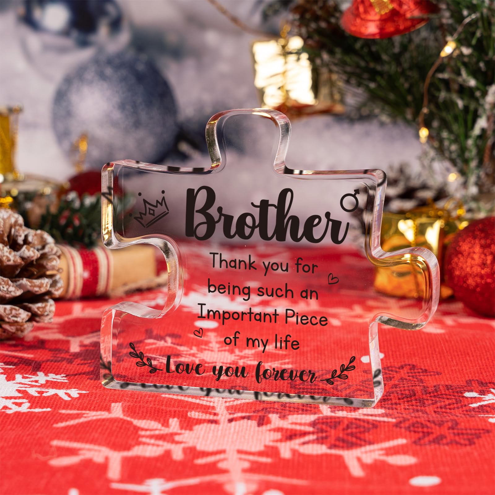 gftygftry Brother Gifts - Puzzle Shaped Acrylic Plaque, Big Brother Gifts   Brother in Law Birthday Gift, Brother Birthday Gifts for Him, Birthday Gifts for Brother, Brother Gifts from Sister