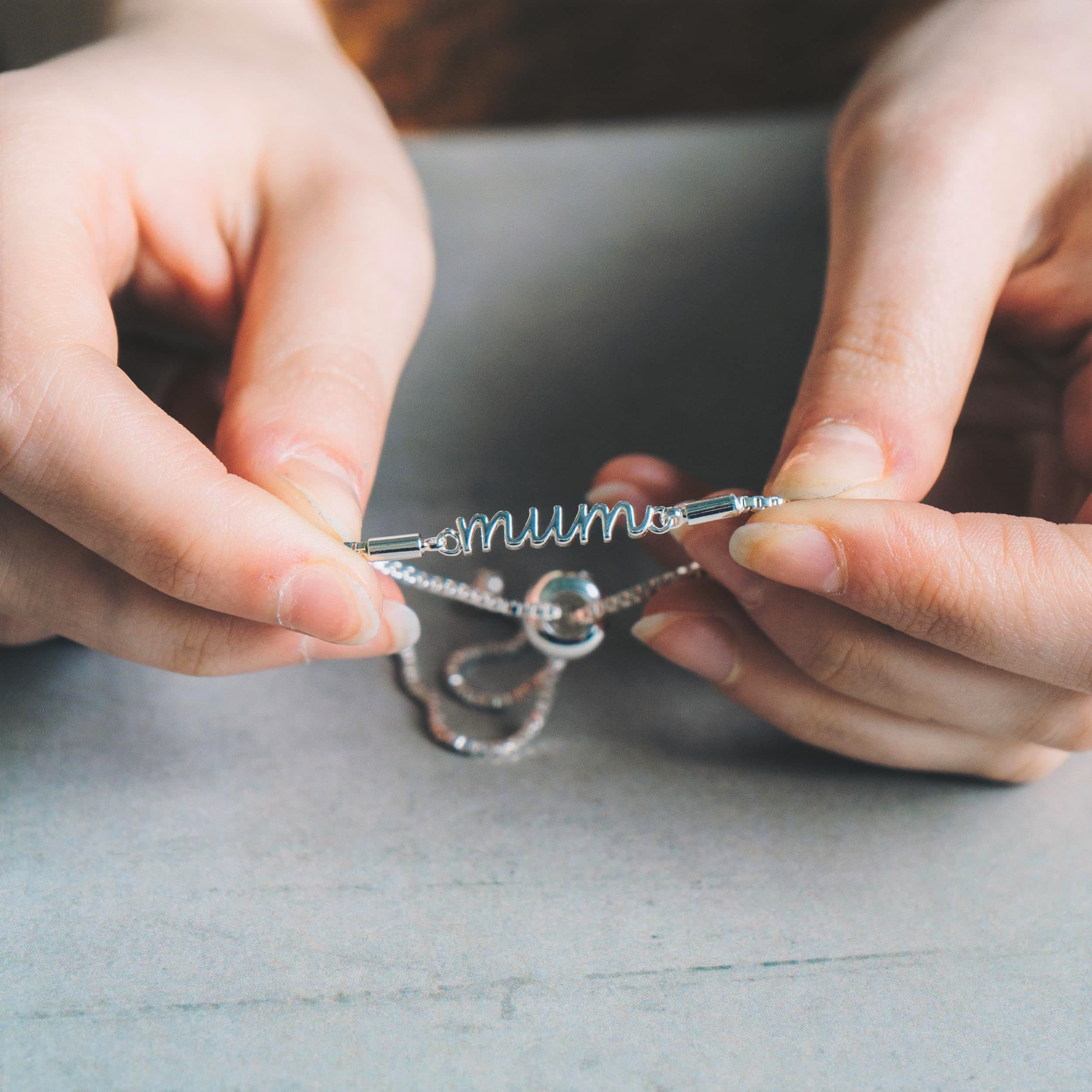 Philip Jones Silver Plated Mum Bracelet Created with Zircondia® Crystals