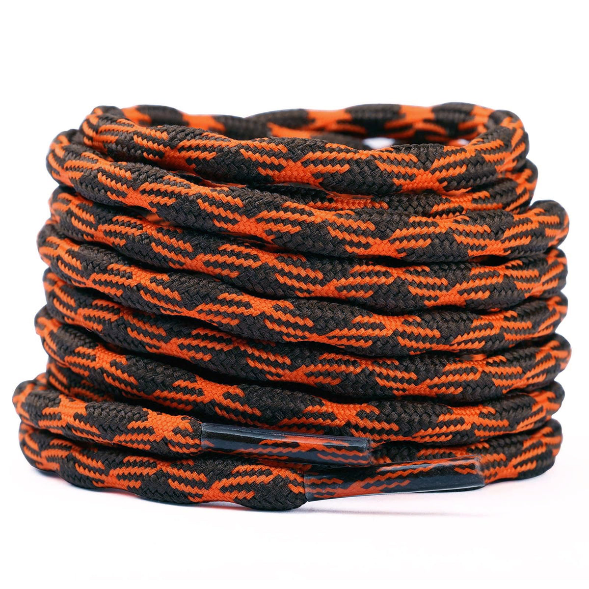 Stepace Round Boot Laces [2 Pairs] Heavy Duty Shoelaces for Work Boots Hiking Boot Shoes Orange Brown-160