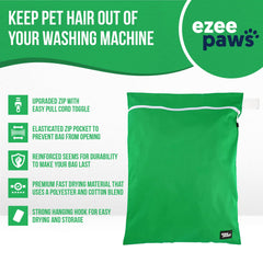 Ezee Paws Pet Laundry Bag for Washing Machine - 75cm x 60cm Large Washing Bag for Laundry - Pet Hair Catcher Wash Bag with Zipper and Hanging Loop