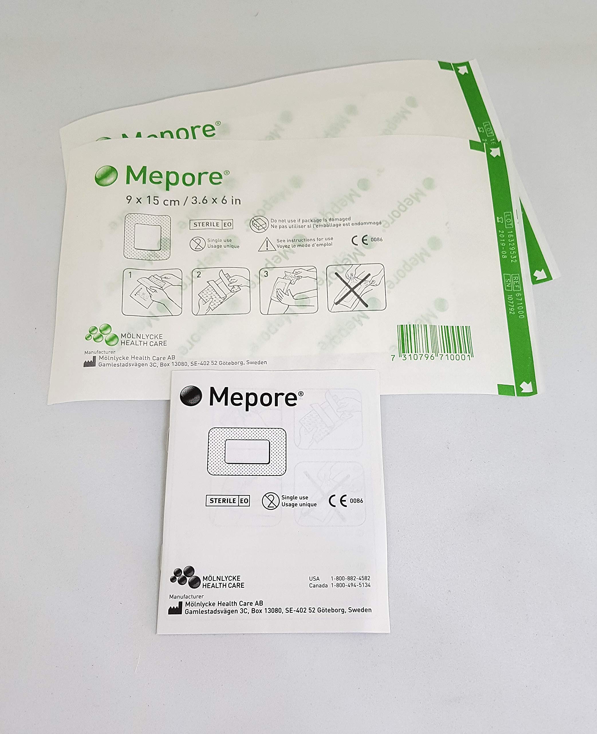 Mepore 671000 Dressing Adhesive, Island, Non Woven Fabric, Semi-Permeable Backing, Sterile, 9 cm x 15 cm (Pack of 25)