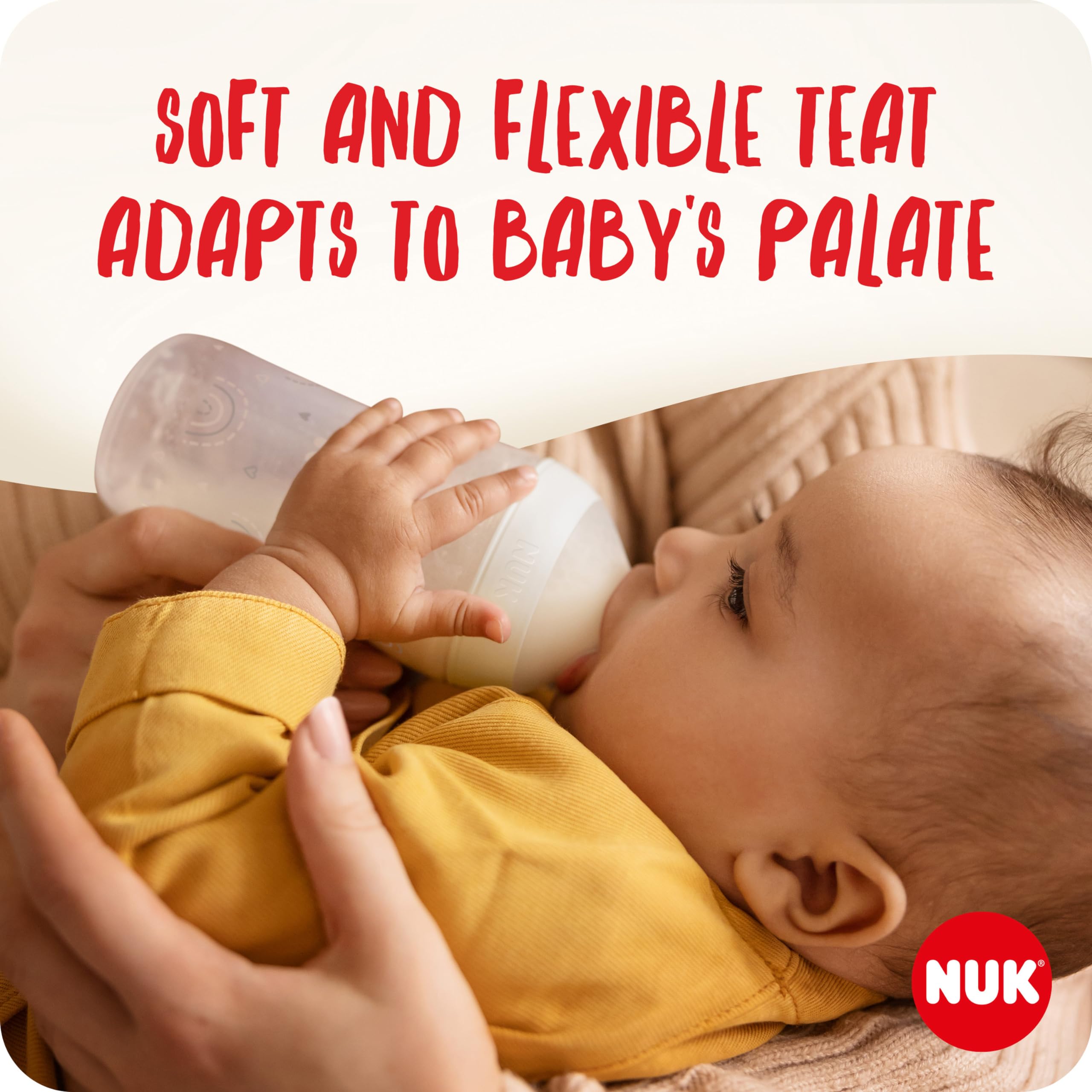 NUK Perfect Match Baby Bottle Teats   6and Months   Adapts to Baby's Palate   Anti Colic Vent   BPA-Free   Universal Silicone Teat for Bottles   2 Count