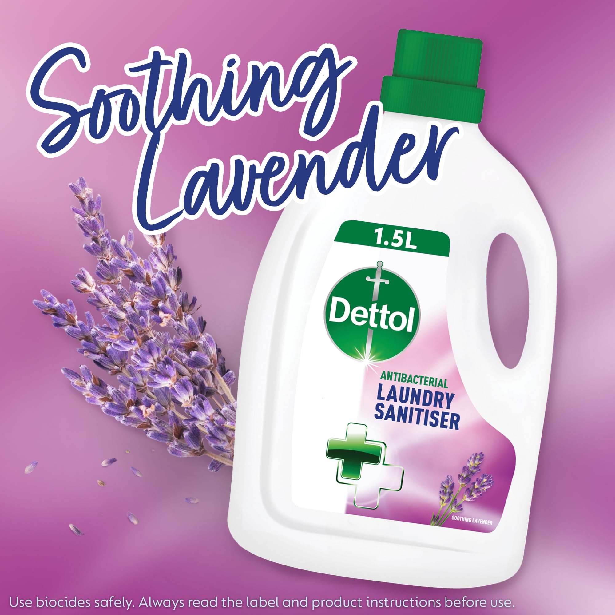 Dettol Antibacterial Laundry Cleanser, Lavender, Dermatologically Tested, 1.5 Litre